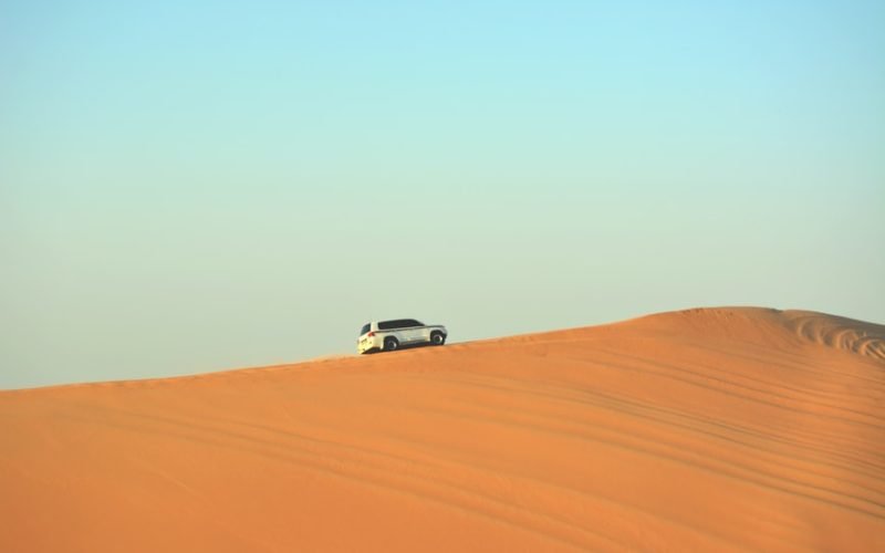 car on landscape of the desert