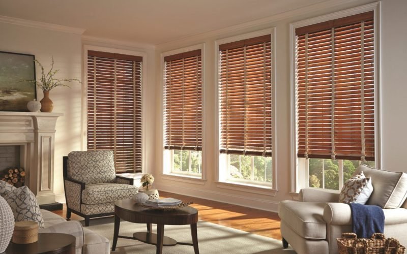 Wooden blinds for living rooms