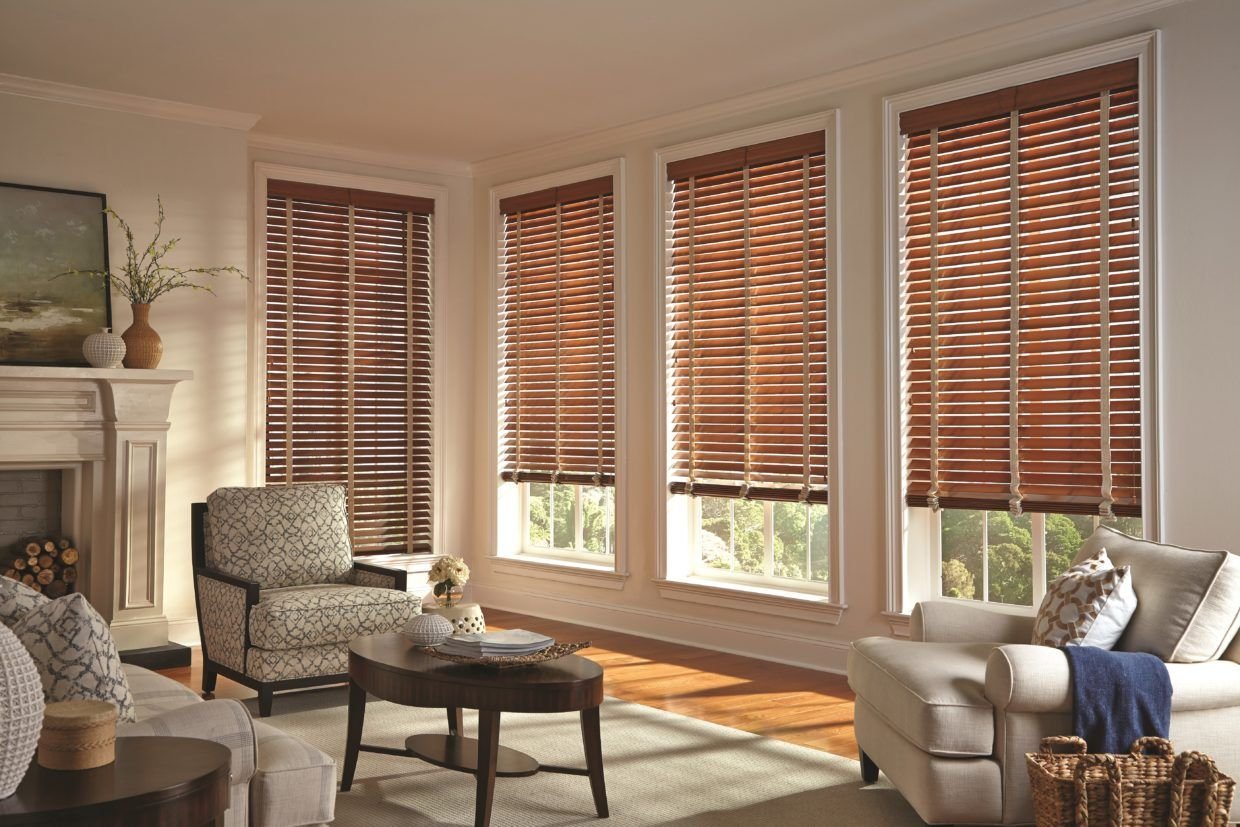 Wooden blinds for living rooms