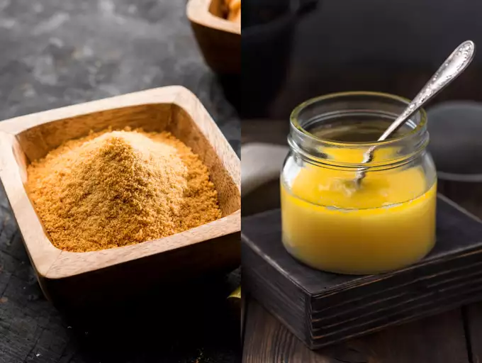 Organic brown sugar and desi ghee