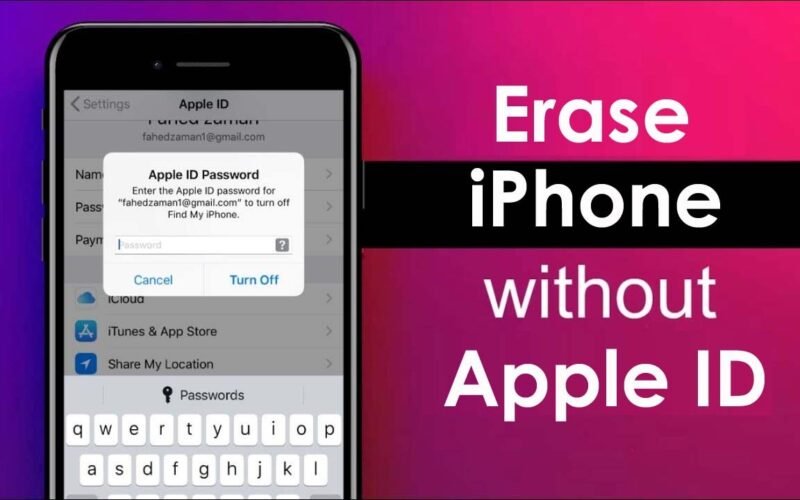 how to factory reset iphone without apple id password