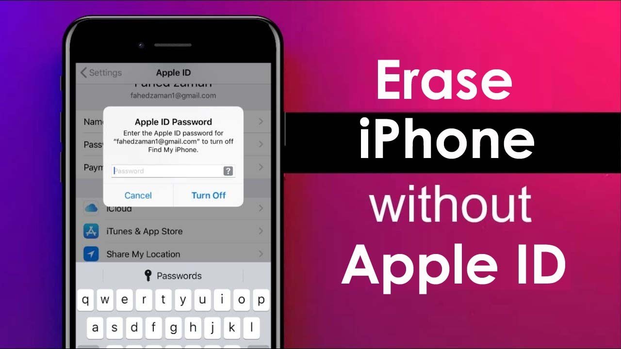 how to factory reset iphone without apple id password
